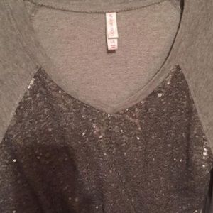 Women’s size large silver glitter top